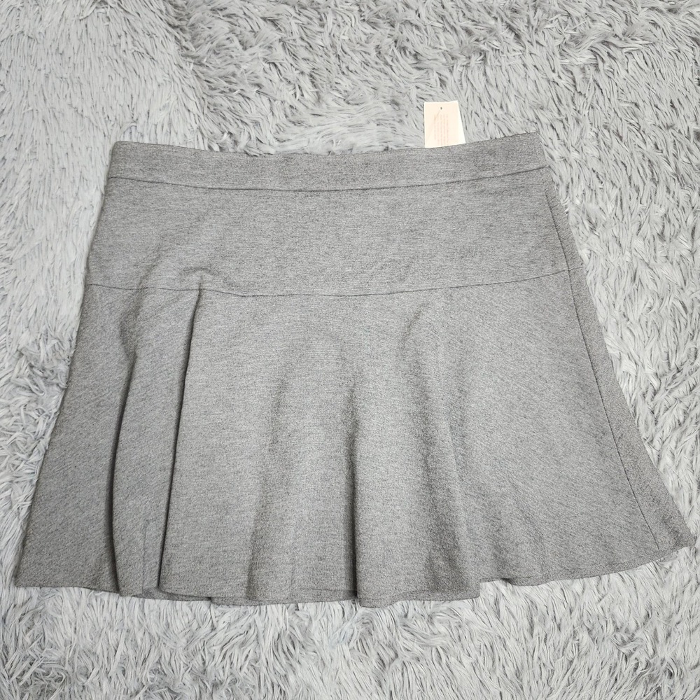 Banana Republic Skirt Womens 12P 12 Petite Gray‎ Ponte Knit Pleated Mini NWT NOS